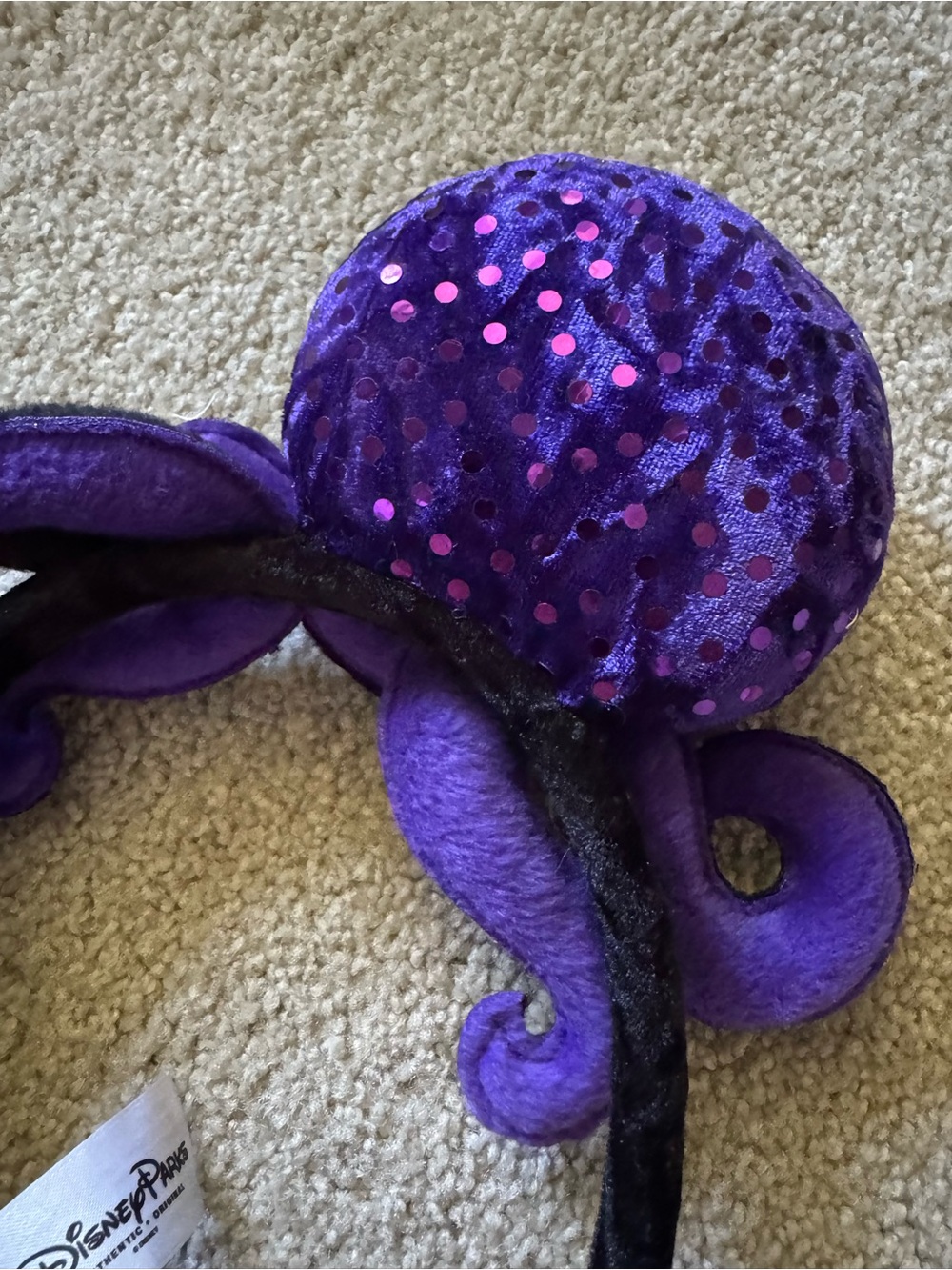 Disney Parks Authentic Disney Villain Sequined Ursula Mickey/Minnie Mouse Ears - Picture 7 of 12